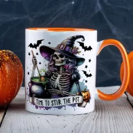   Halloween mintás bögre "Time to..." Narancssárga