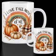 Őszi mintás bögre  ""I love fall" 330 ml