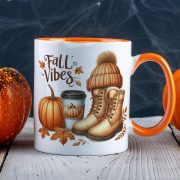   Őszi mintás bögre ""Retro Fall vibes" Narancssárga