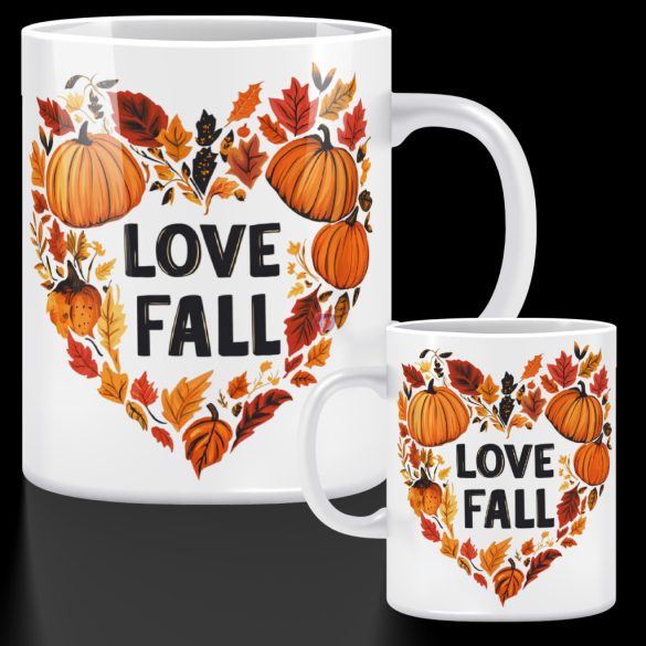 Őszi mintás bögre  ""Love fall" 330 ml