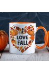 Őszi mintás bögre ""Love fall" Narancssárga