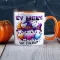Egyedi neves Halloweeni bögre Csokit vagy csalunk, személyre szabható 330 ml Narancssárga