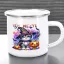 Egyedi Halloweeni fém retro bögre, Cuki cicás, személyre szabható 360ml