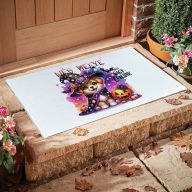 Egyedi neves Halloweeini Szőnyeg Cuki kutyusos, személyre szabható, 60x40 cm   Egyedi neves Halloweeini Szőnyeg Cuki kutyusos, személyre szabható, 60x40 cm