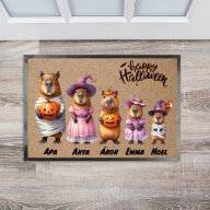 Személyre szabott Halloweeni lábtörlő 60x40 cm "Capybara" max. 5 névvel   Személyre szabott Halloweeni lábtörlő 60x40 cm "Capybara" max. 5 névvel
