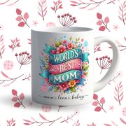   Prémium egyedi neves bögre anyák napjára "Worlds best Mom"