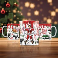   3D mintás karácsonyi bögre 3D pufi hatású "Karácsonyi Vakáció"