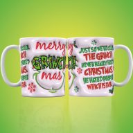   Grincs mintás karácsonyi bögre 3D pufi hatású "Pink Grinchmas"