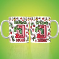   Grincs mintás karácsonyi bögre 3D pufi hatású "Grinch mode"