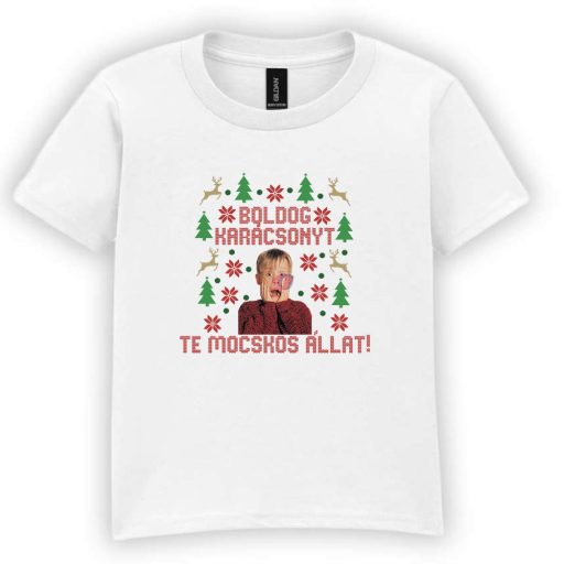 Karácsonyi póló "Boldog karácsonyt te mocskos állat"