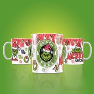   Grincs mintás karácsonyi bögre 3D pufi hatású "Glitter Grincs"