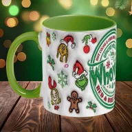   Grincses karácsonyi bögre 3D pufi hatású "Whoville"