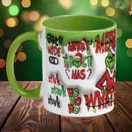   Grincses karácsonyi bögre 3D pufi hatású "merry whatever"
