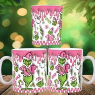   Grincses karácsonyi bögre 3D pufi hatású "pink trend"