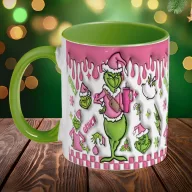   Grincses karácsonyi bögre 3D pufi hatású "pink trend"