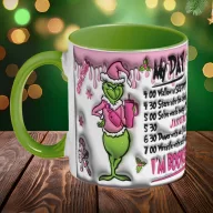   Grincses karácsonyi bögre 3D pufi hatású "pink day"