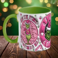   Grincses karácsonyi bögre 3D pufi hatású "Pink Christmas era"
