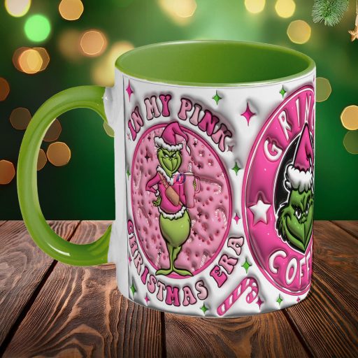 Grincses karácsonyi bögre 3D pufi hatású "Pink Christmas era"