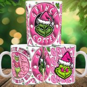   Grincses karácsonyi bögre 3D pufi hatású "Grinch fuel pink"