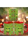 Grincs mintás karácsonyi bögre 3D pufi hatású "Grinch x Max" red