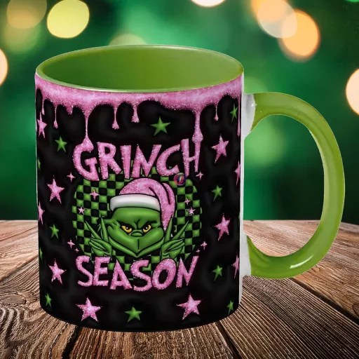 Grincses karácsonyi bögre 3D pufi hatású "Grinch Season"