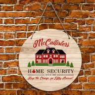   Karácsonyi ajtódísz, nyomtatott fatábla Karácsonyi  "Reszkessetek Betörők Kevin" többféle méretben