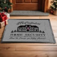   Karácsonyi  Lábtörlő "Reszkessetek Betörők Kevin" 60X40 cm szürke, fekete