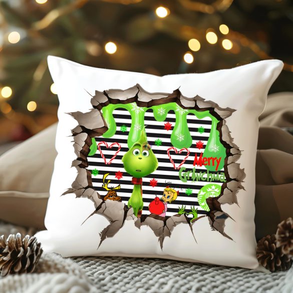 Grincs mintás párnahuzat 40x40 cm "Grinch Junior"