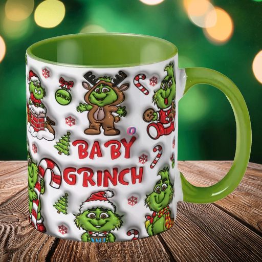Grincses karácsonyi bögre "Baby Grinch" 3d hatás