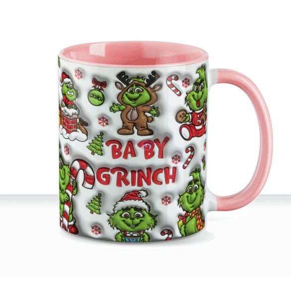 Grincses karácsonyi bögre "Baby Grinch" 3d hatás