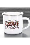 Karácsonyi bögre "Love Christmas" 360 ml zománcozott fém Full HD