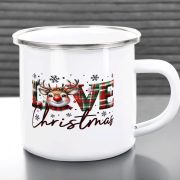   Karácsonyi bögre "Love Christmas" 360 ml zománcozott fém Full HD