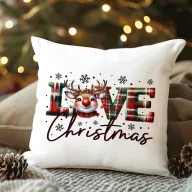   Karácsonyi mintás párnahuzat 40x40 cm "Love Christmas"