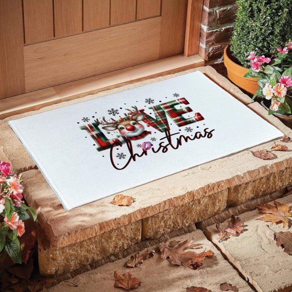 Karácsonyi mintás Szőnyeg, Lábtörlő 60X40 cm "Love Christmas"