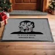   Egyedi feliratos Lábtörlő "Reszkessetek Betörők Kevin" 60X40 cm szürke, fekete