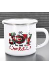 Karácsonyi bögre "Joy to the world" 360 ml zománcozott fém Full HD