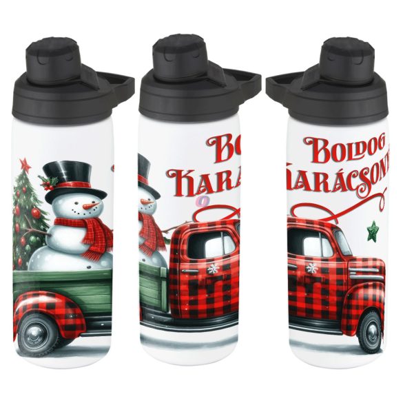 Karácsonyi Kulacs 750 ml "Boldog karácsonyt teherautó" HD