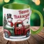 Karácsonyi bögre "Boldog karácsonyt teherautó" 330 ml kerámia Zöld Full HD