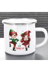 Karácsonyi bögre "Elf Brigád" 360 ml zománcozott fém Full HD