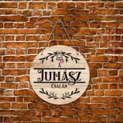   Karácsonyi ajtódísz fa tábla "Bells" egyedi felirattal többféle méretben