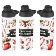   Egyedi neves karácsonyi Kulacs 750 ml "Candy Christmas" HD