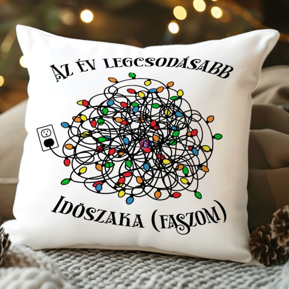 Karácsonyi mintás párnahuzat 40x40 cm "Az év legcsodásabb időszaka..."