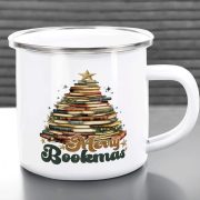   Karácsonyi bögre "Merry Bookmas" 360 ml zománcozott fém Full HD