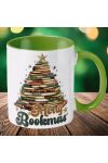 Karácsonyi bögre "Merry Bookmas" 330 ml kerámia Zöld Full HD