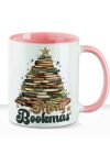 Karácsonyi bögre "Merry Bookmas" 330 ml kerámia Rózsaszín Full HD