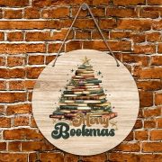   XL Karácsonyi fa tábla "Merry Bookmas" ajtódísz többféle méretben