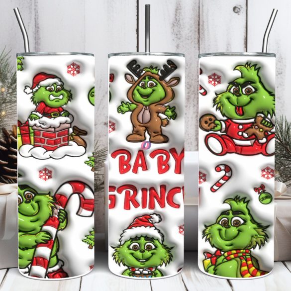 Grincs mintás termosz pohár 600ml "bébi Grincs" HD tumbler