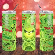   Grincs mintás termosz pohár 600ml "Green Grinch" HD tumbler