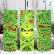   Grincs mintás termosz pohár 600ml "Green Grinch" HD tumbler