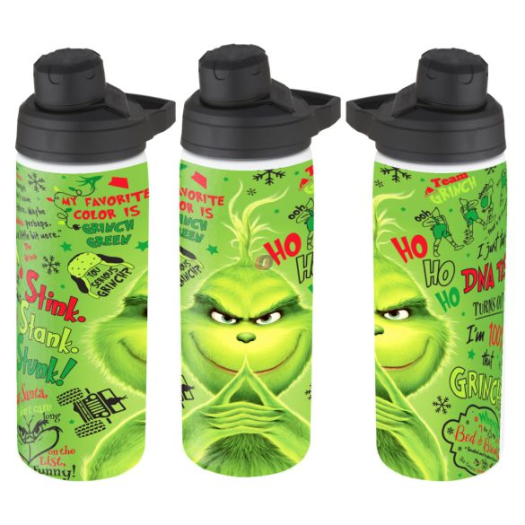 Grincs mintás Kulacs 750 ml "Green Grinch" HD